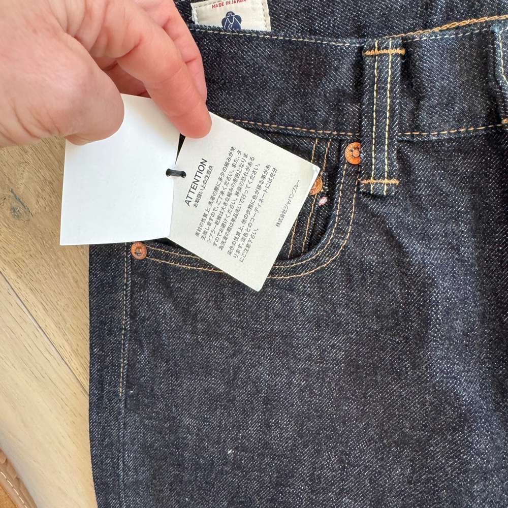 Momotaro Dark Indigo Slim Straight Jeans - Picture 4 of 11